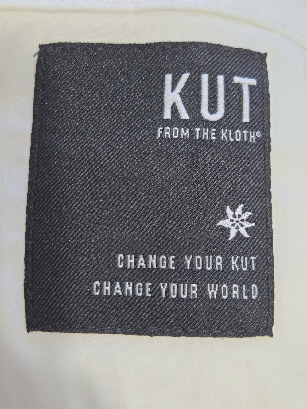 KUT from the Kloth Reese Fab Ab Ankle Straight Leg White Jeans Raw Hem Size 14 - Picture 9 of 11